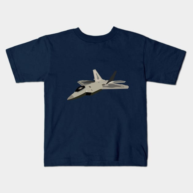 F22 Raptor Jet Fighter Kids T-Shirt by NorseTech